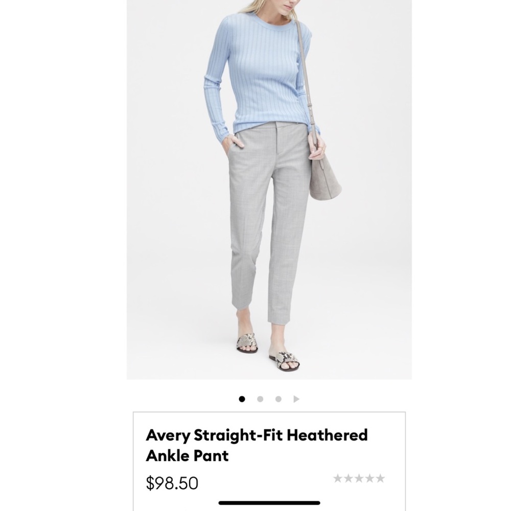 Petite Avery Straight-Fit Heathered Ankle Pant